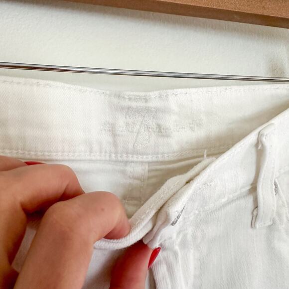 7 For All Mankind Rolled Hem Shorts White - Picture 5 of 11